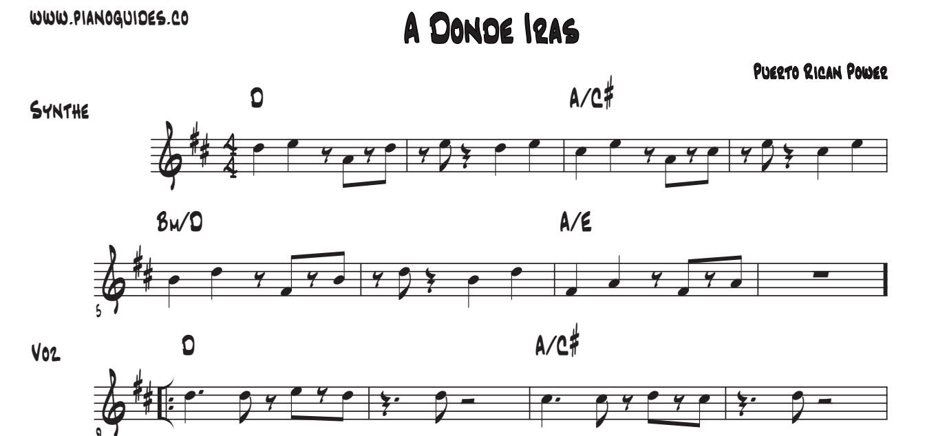 Título y primeras líneas de la guía de A Dónde Irás