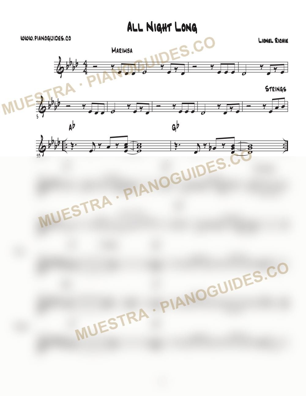Primera página de la guía All Night Long