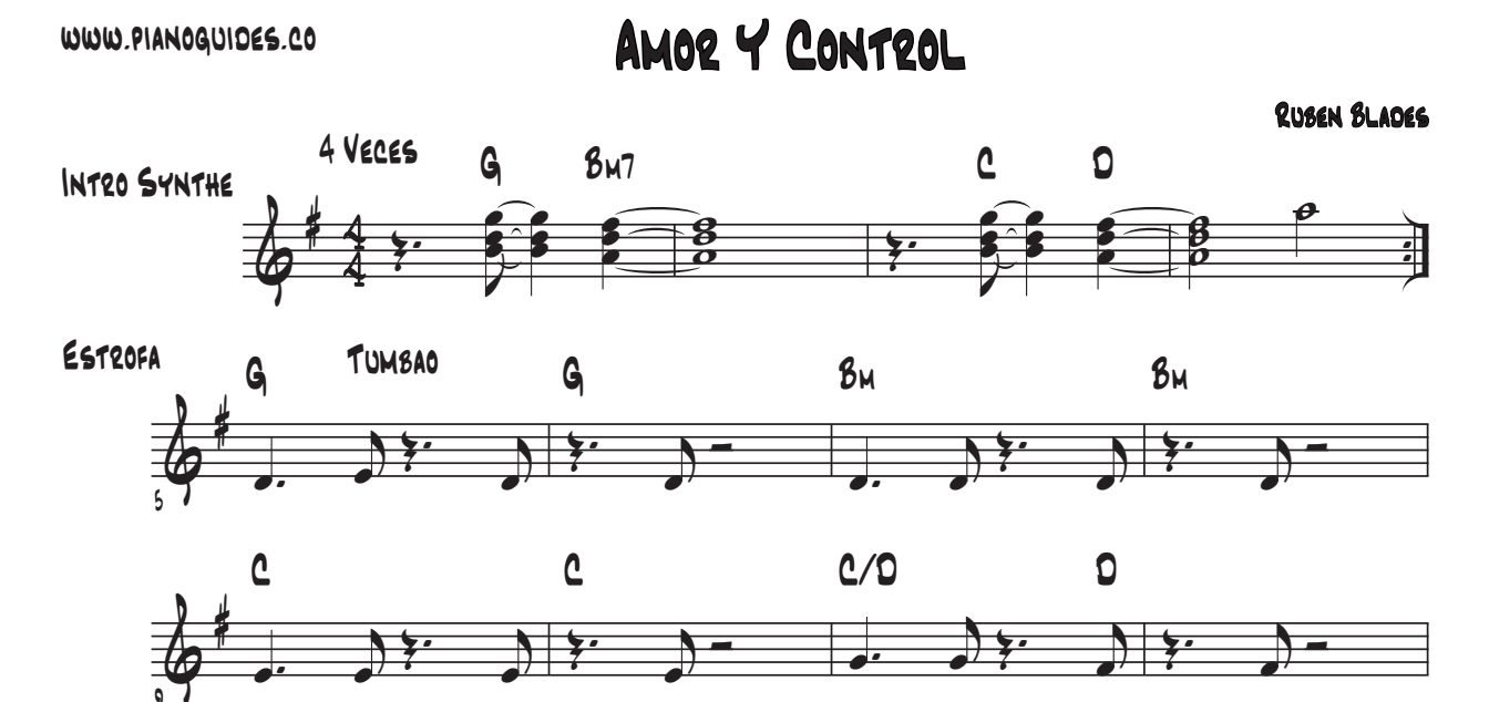Título y primeras líneas de la guía de Amor Y Control