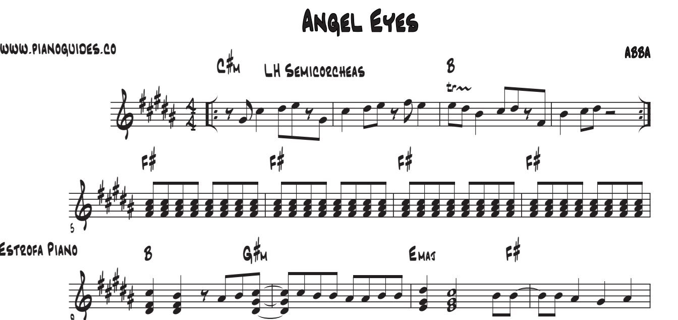 Título y primeras líneas de la guía de Angel Eyes