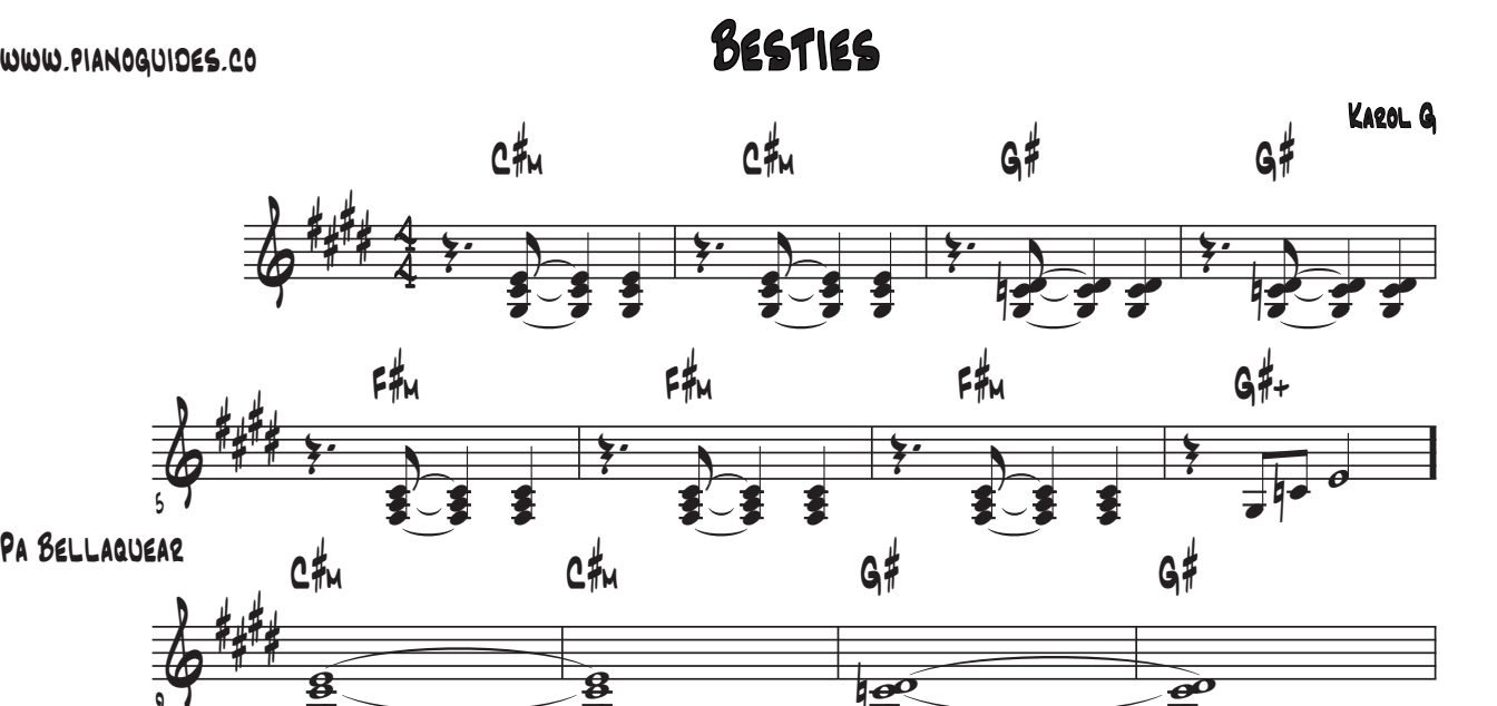 Título y primeras líneas de la guía de Besties