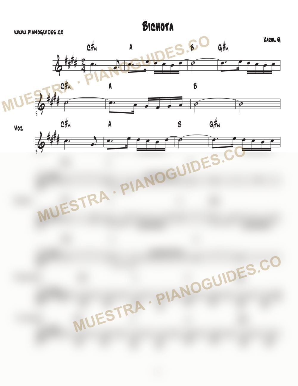 Primera página de la guía Bichota