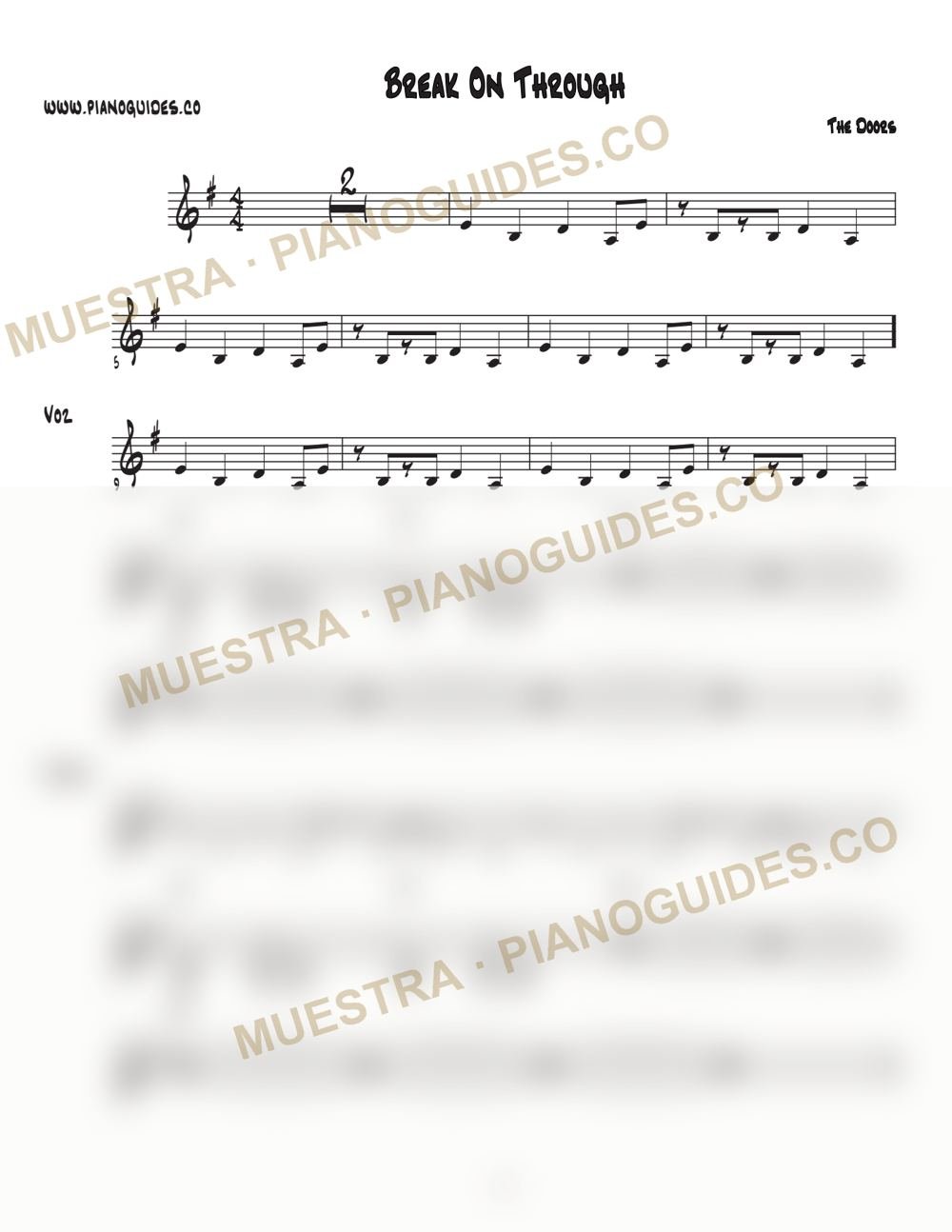 Primera página de la guía Break On Through