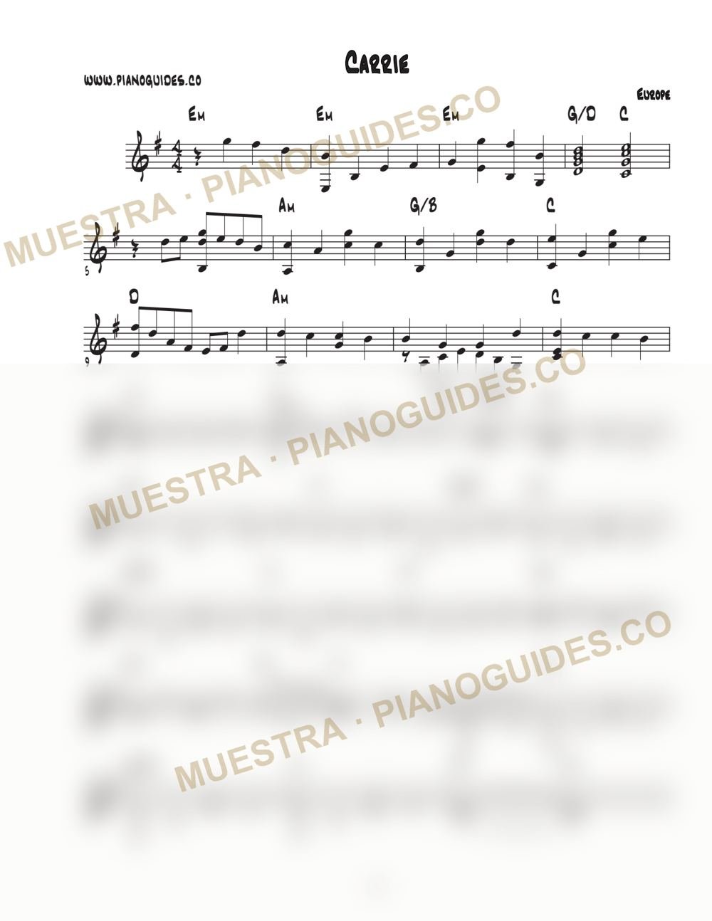 Primera página de la guía Carrie