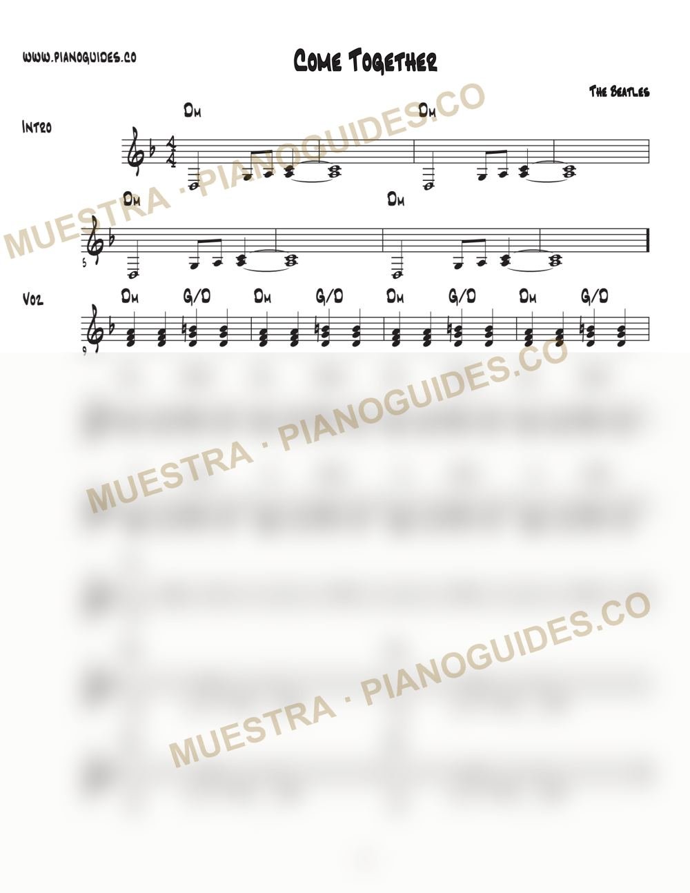Primera página de la guía Come Together