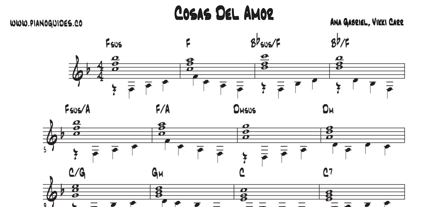 Título y primeras líneas de la guía de Cosas Del Amor