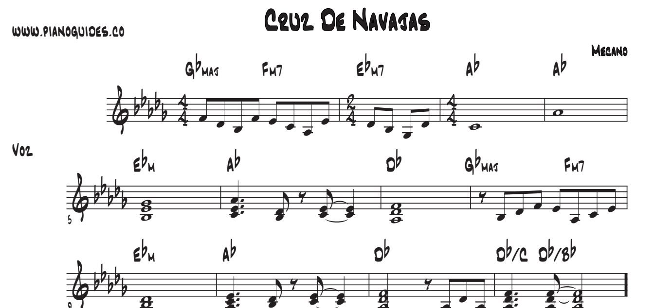 Título y primeras líneas de la guía de Cruz De Navajas