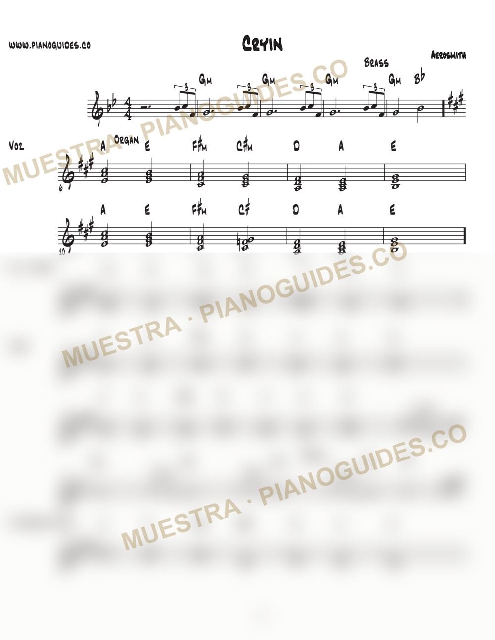 Primera página de la guía Cryin'