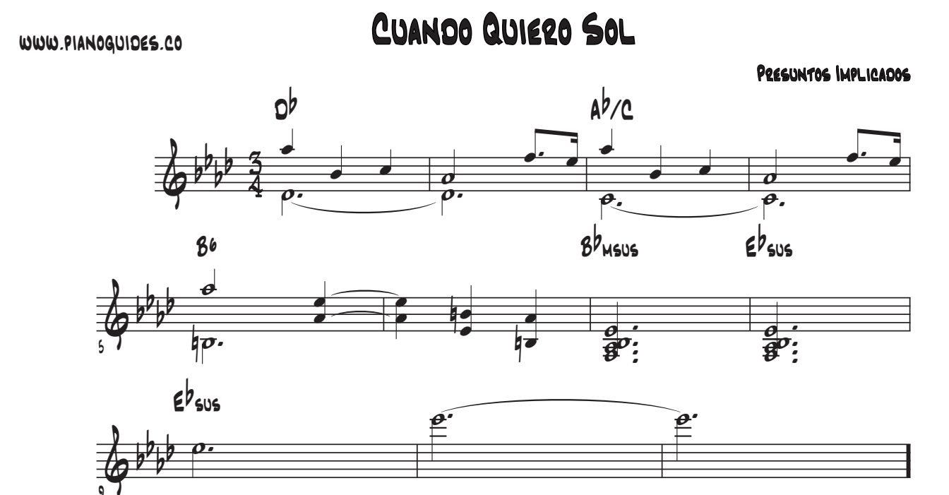 Título y primeras líneas de la guía de Cuando Quiero Sol