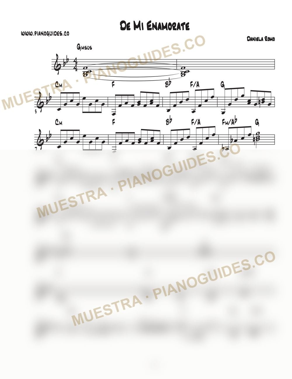 Primera página de la guía De Mí Enamórate
