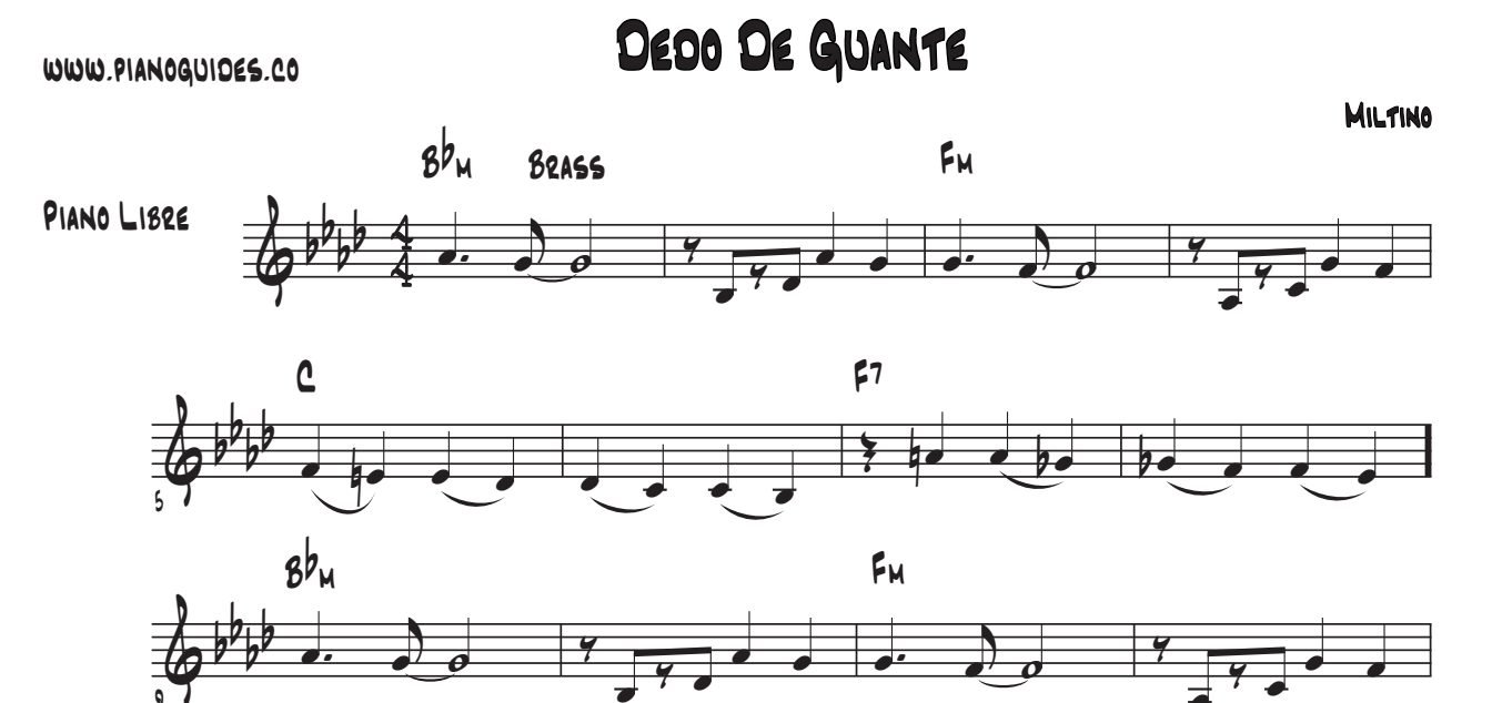 Título y primeras líneas de la guía de Dedo De Guante