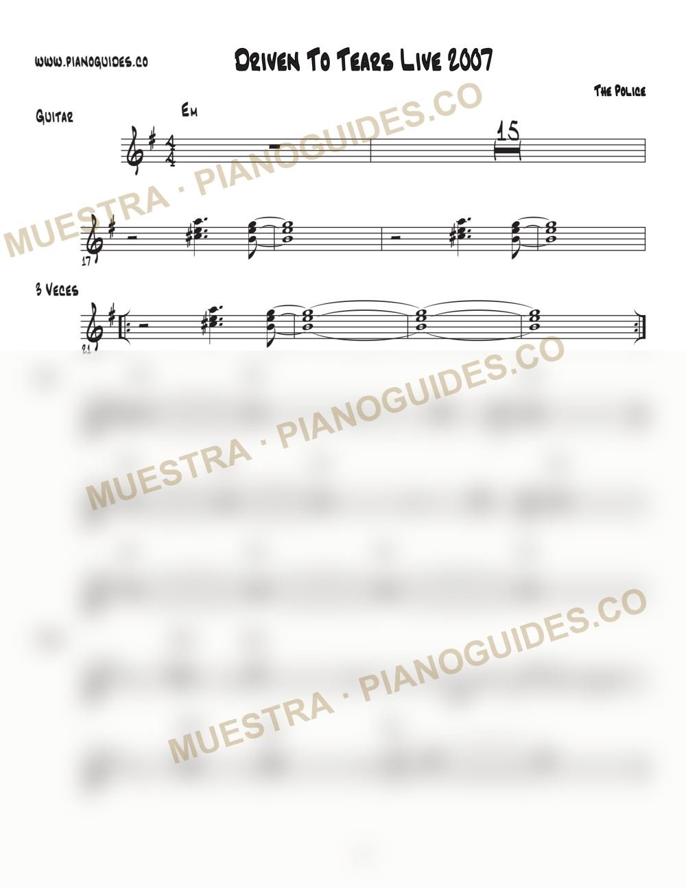 Primera página de la guía Driven To Tears