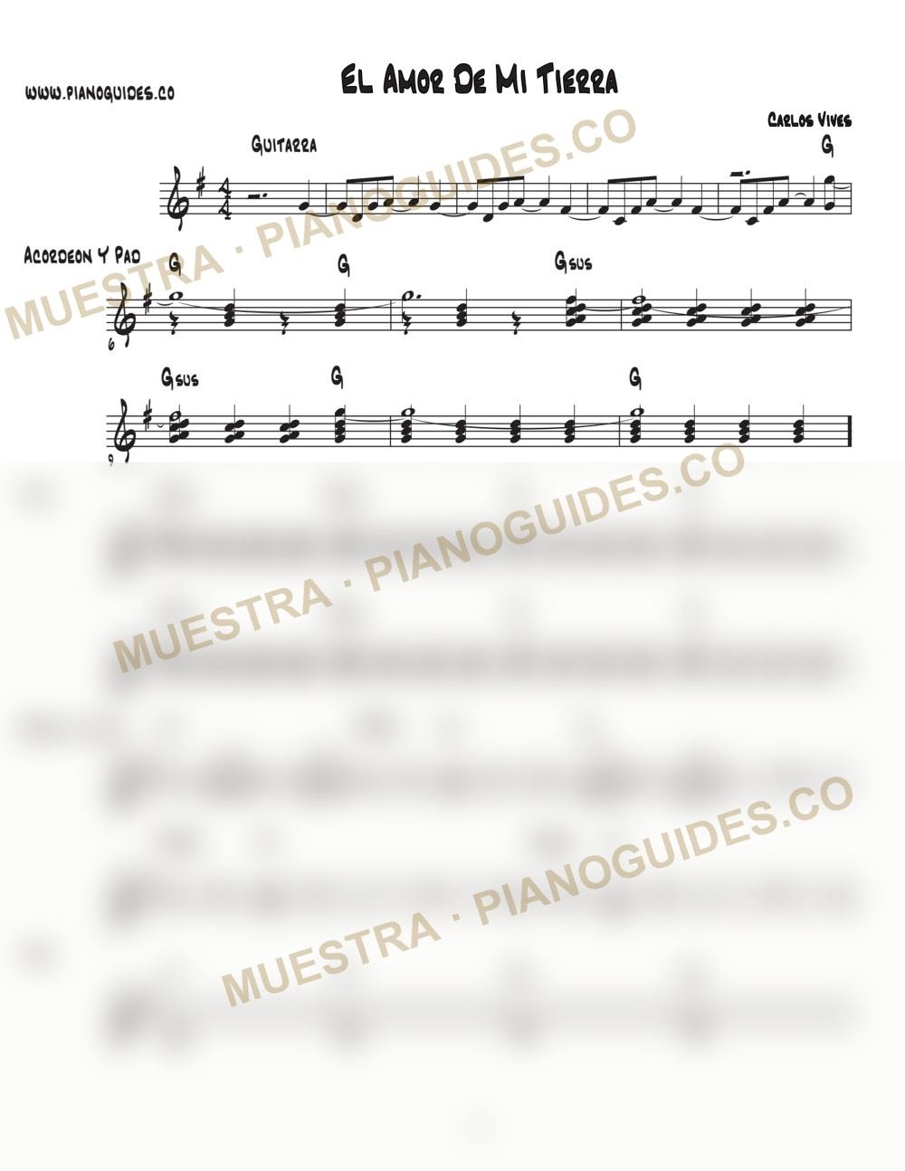 Primera página de la guía El Amor De Mi Tierra