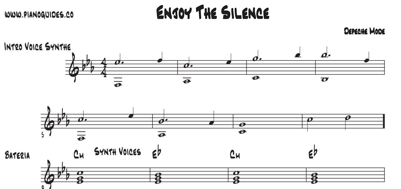 Título y primeras líneas de la guía de Enjoy The Silence