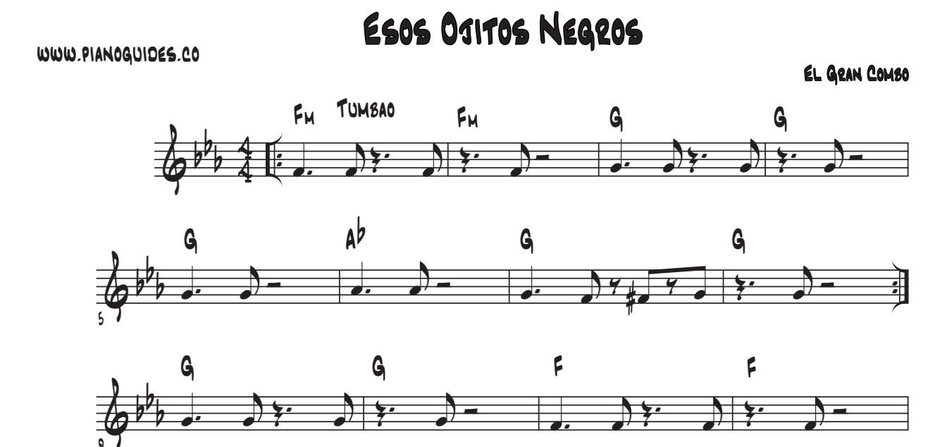 Título y primeras líneas de la guía de Esos Ojitos Negros