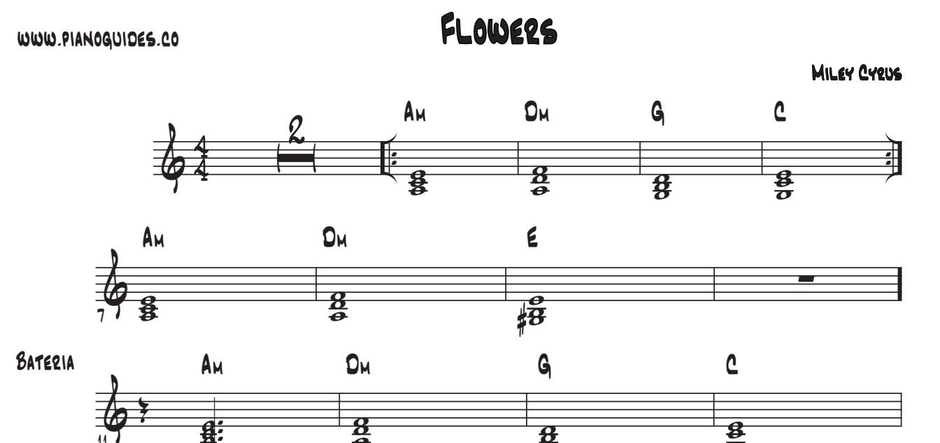 Título y primeras líneas de la guía de Flowers