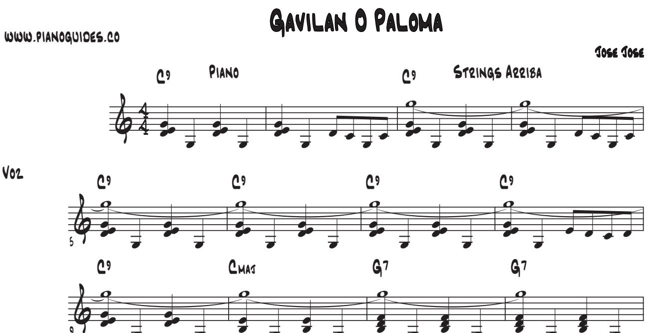 Título y primeras líneas de la guía de Gavilán O Paloma