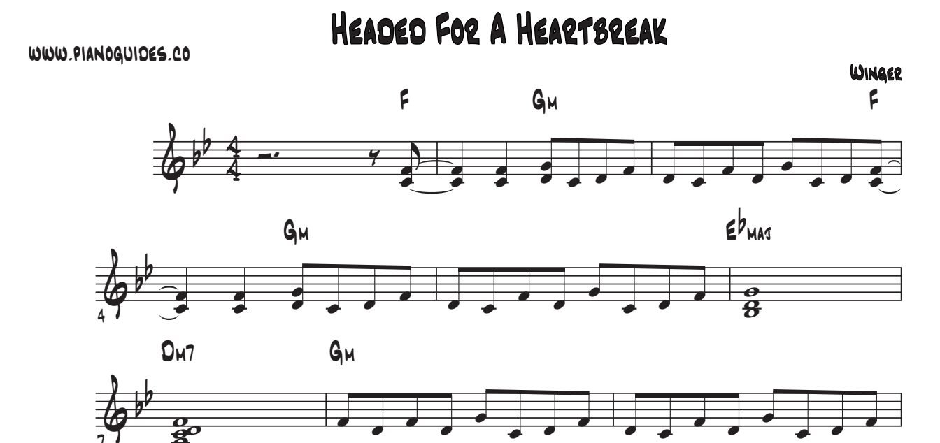 Título y primeras líneas de la guía de Headed For A Heartbreak