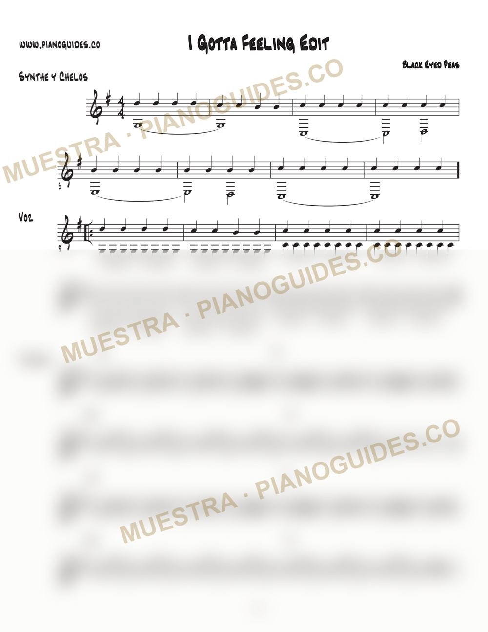 Primera página de la guía I Gotta Feeling (Edit)