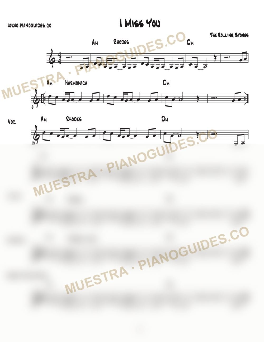 Primera página de la guía I Miss You