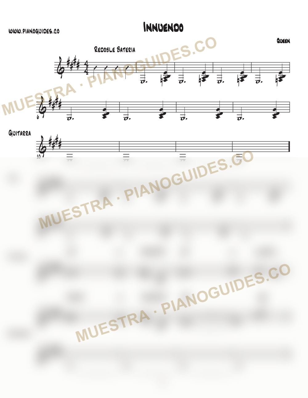 Primera página de la guía Innuendo