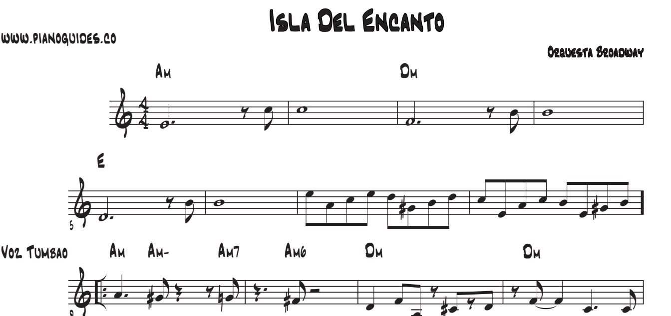 Título y primeras líneas de la guía de Isla Del Encanto
