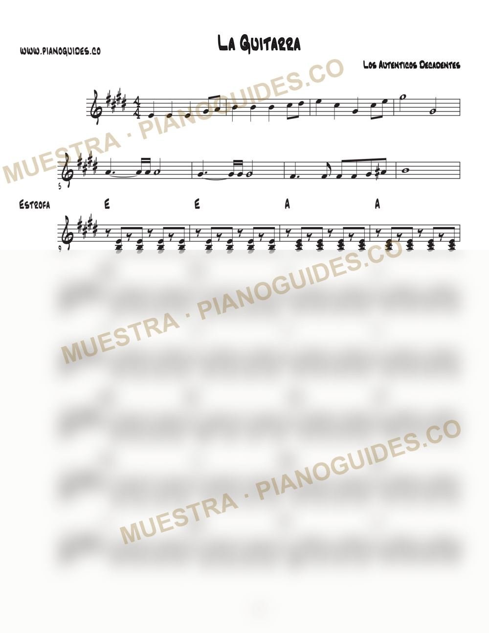 Primera página de la guía La Guitarra
