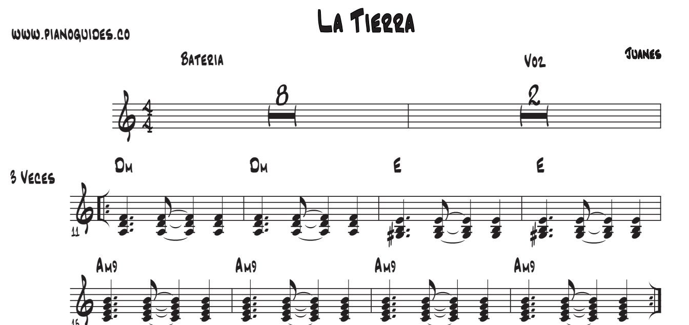 Título y primeras líneas de la guía de La Tierra