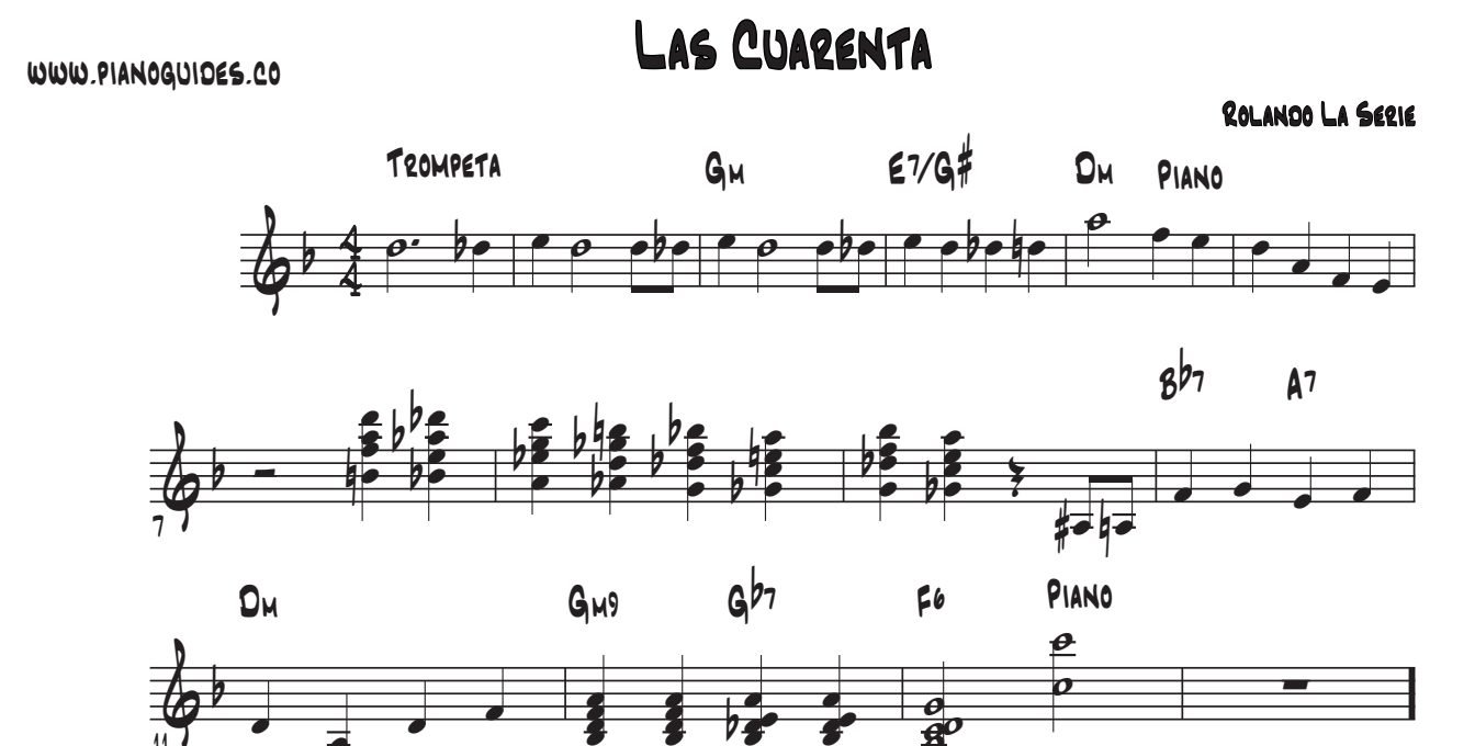 Título y primeras líneas de la guía de Las Cuarenta