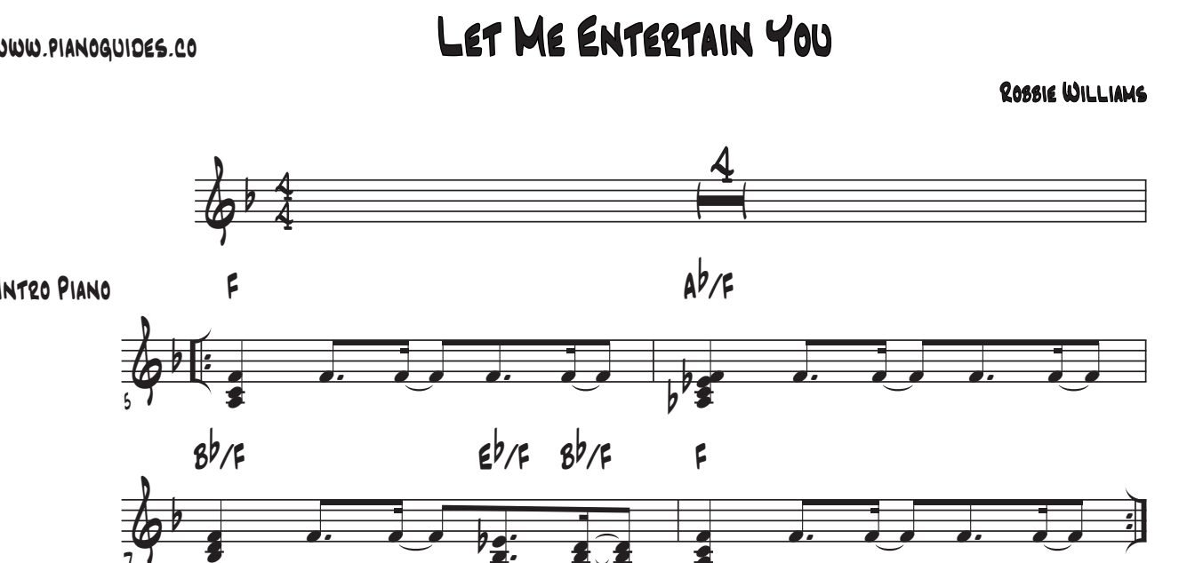 Título y primeras líneas de la guía de Let Me Entertain You (Trilo)
