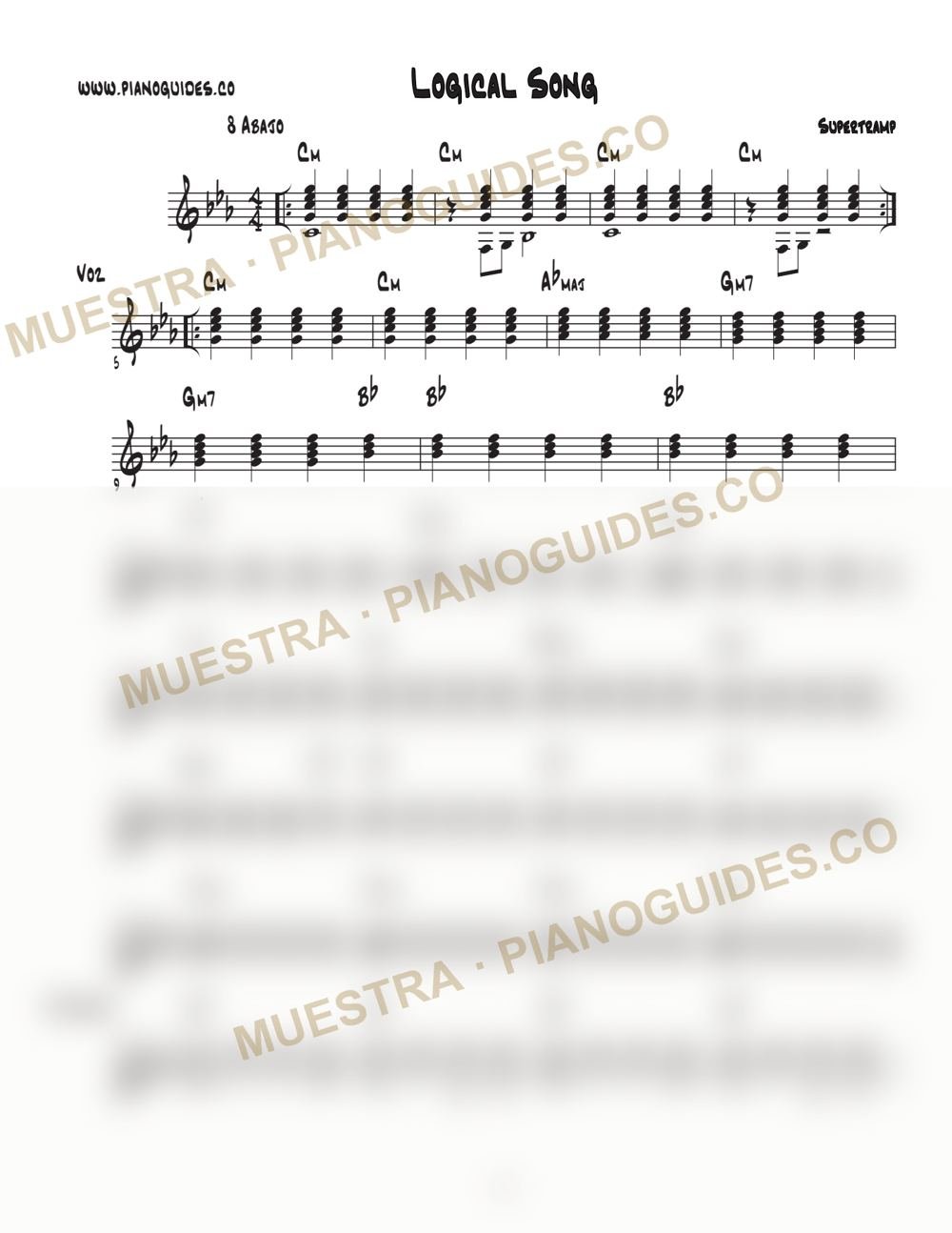 Primera página de la guía Logical Song
