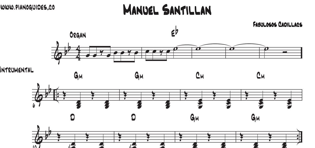 Título y primeras líneas de la guía de Manuel Santillán