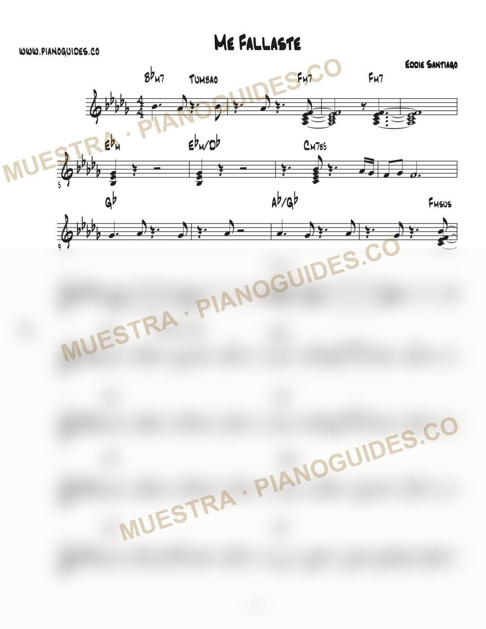 Primera página de la guía Me Fallaste