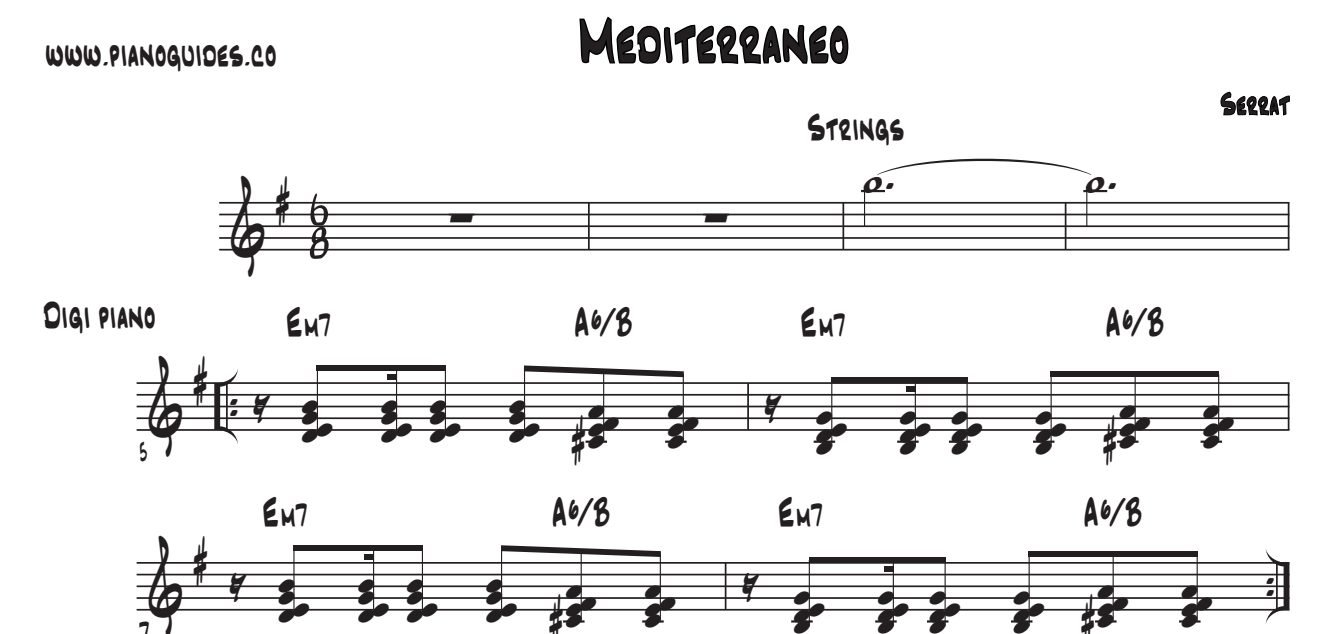 Título y primeras líneas de la guía de Mediterráneo