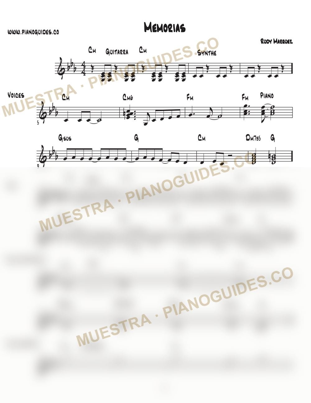 Primera página de la guía Memorias