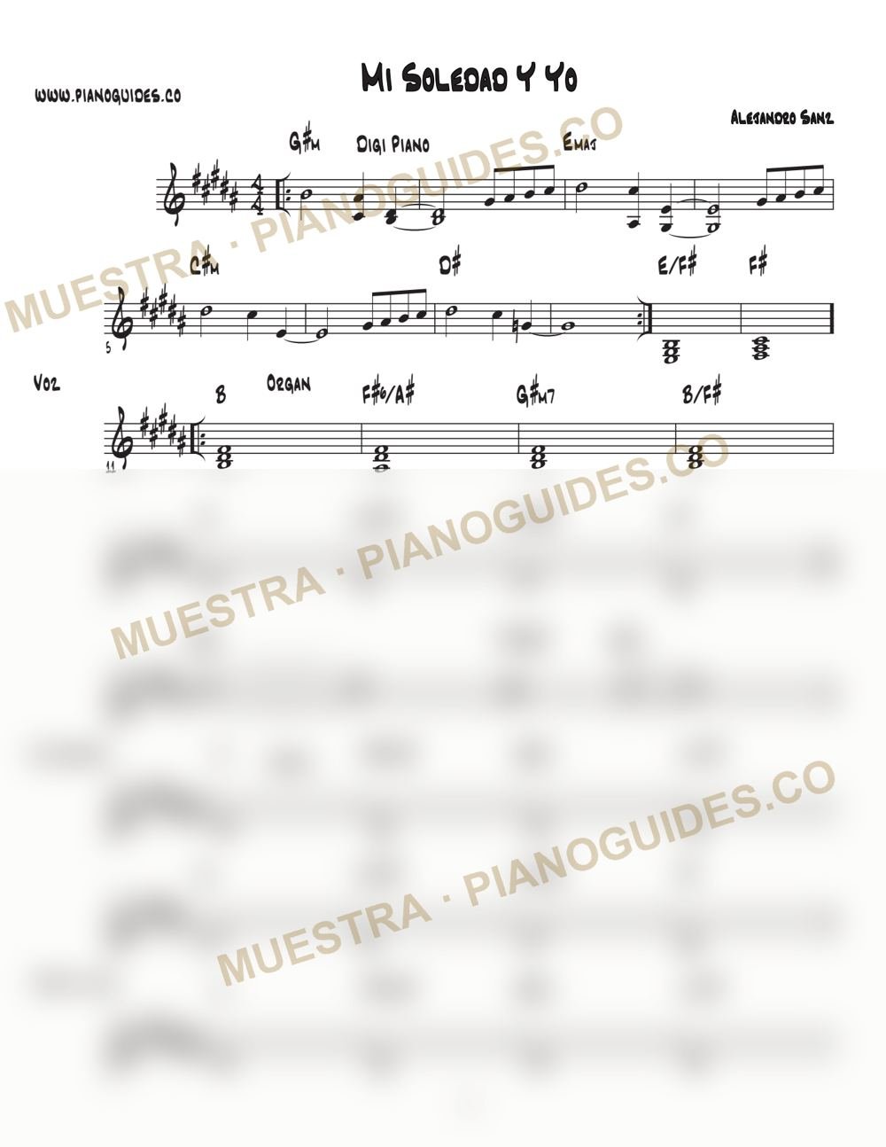 Primera página de la guía Mi Soledad Y Yo
