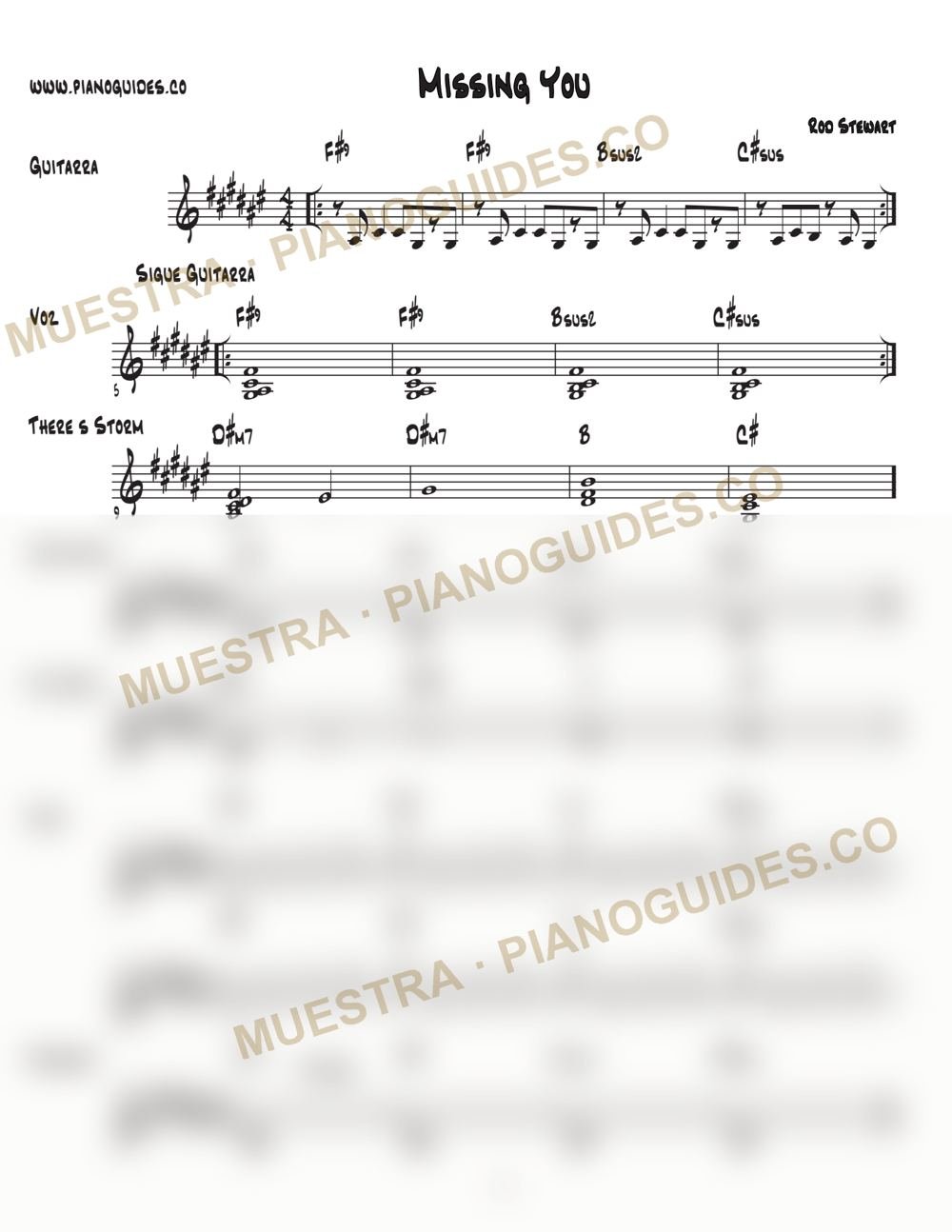 Primera página de la guía Missing You