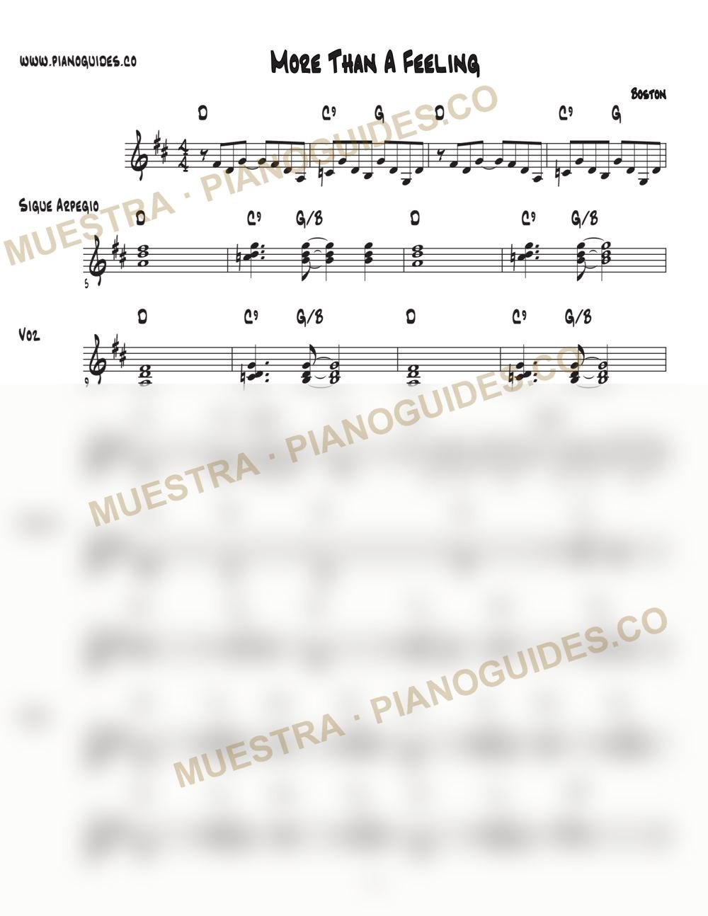 Primera página de la guía More Than A Feeling