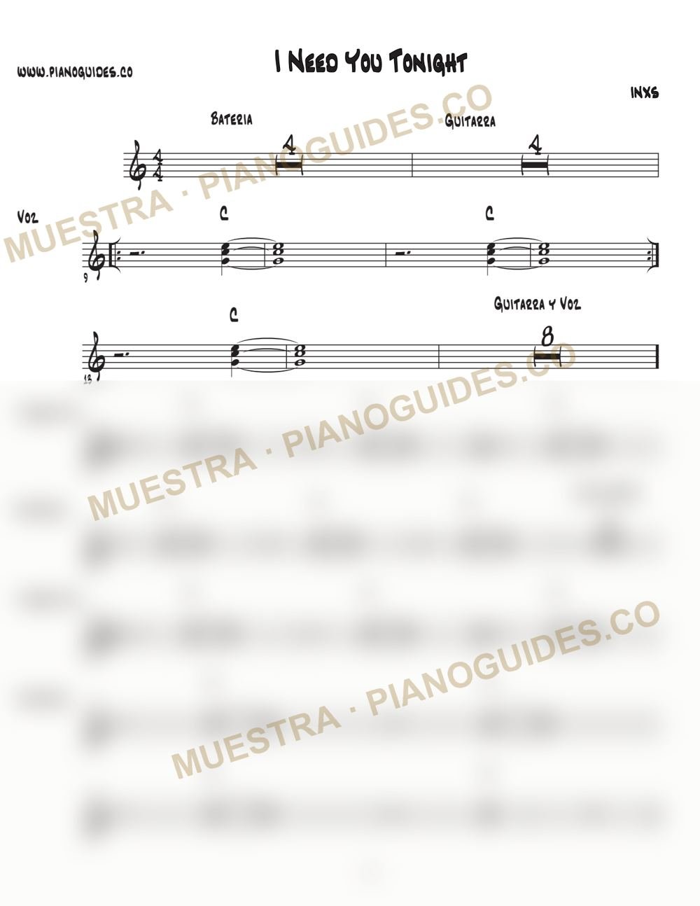 Primera página de la guía Need You Tonight