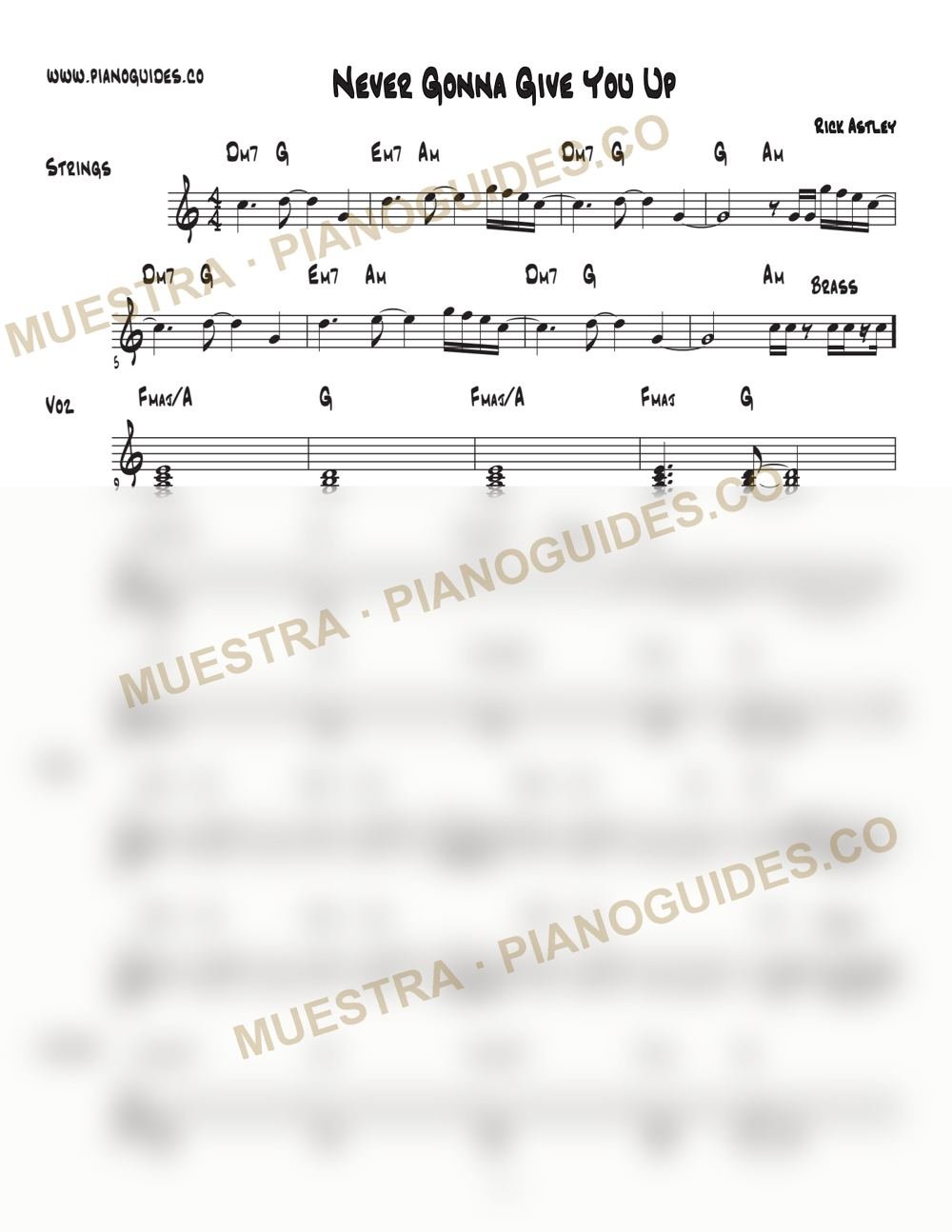 Primera página de la guía Never Gonna Give You Up