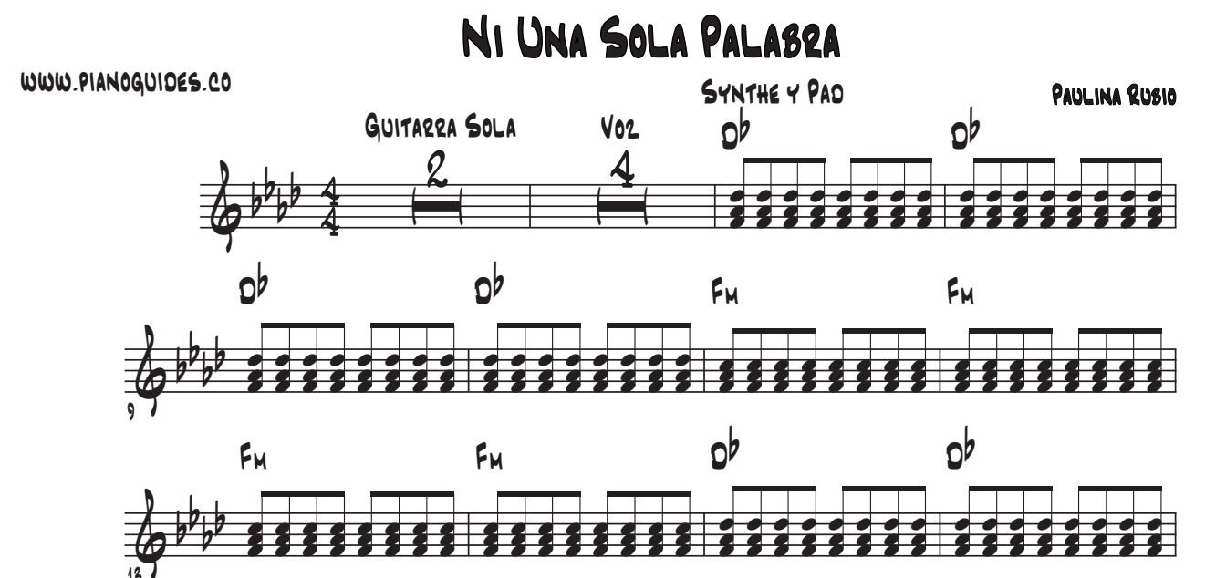 Título y primeras líneas de la guía de Ni Una Sola Palabra