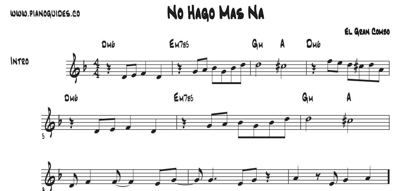 Título y primeras líneas de la guía de No Hago Más Na'