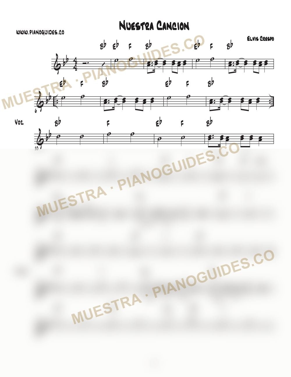 Primera página de la guía Nuestra Canción