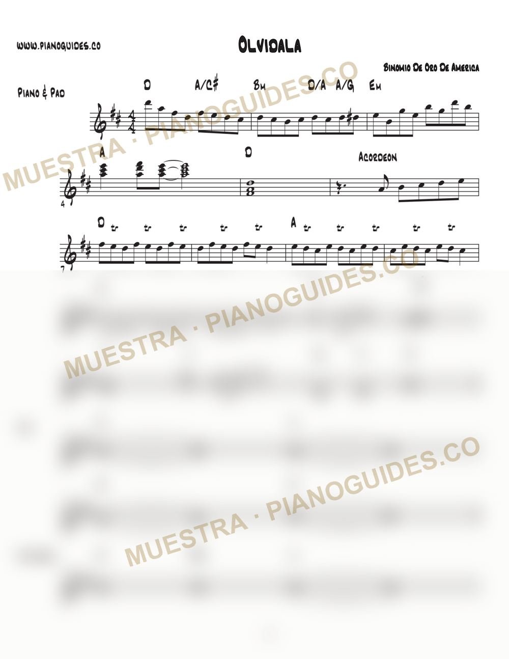 Primera página de la guía Olvídala
