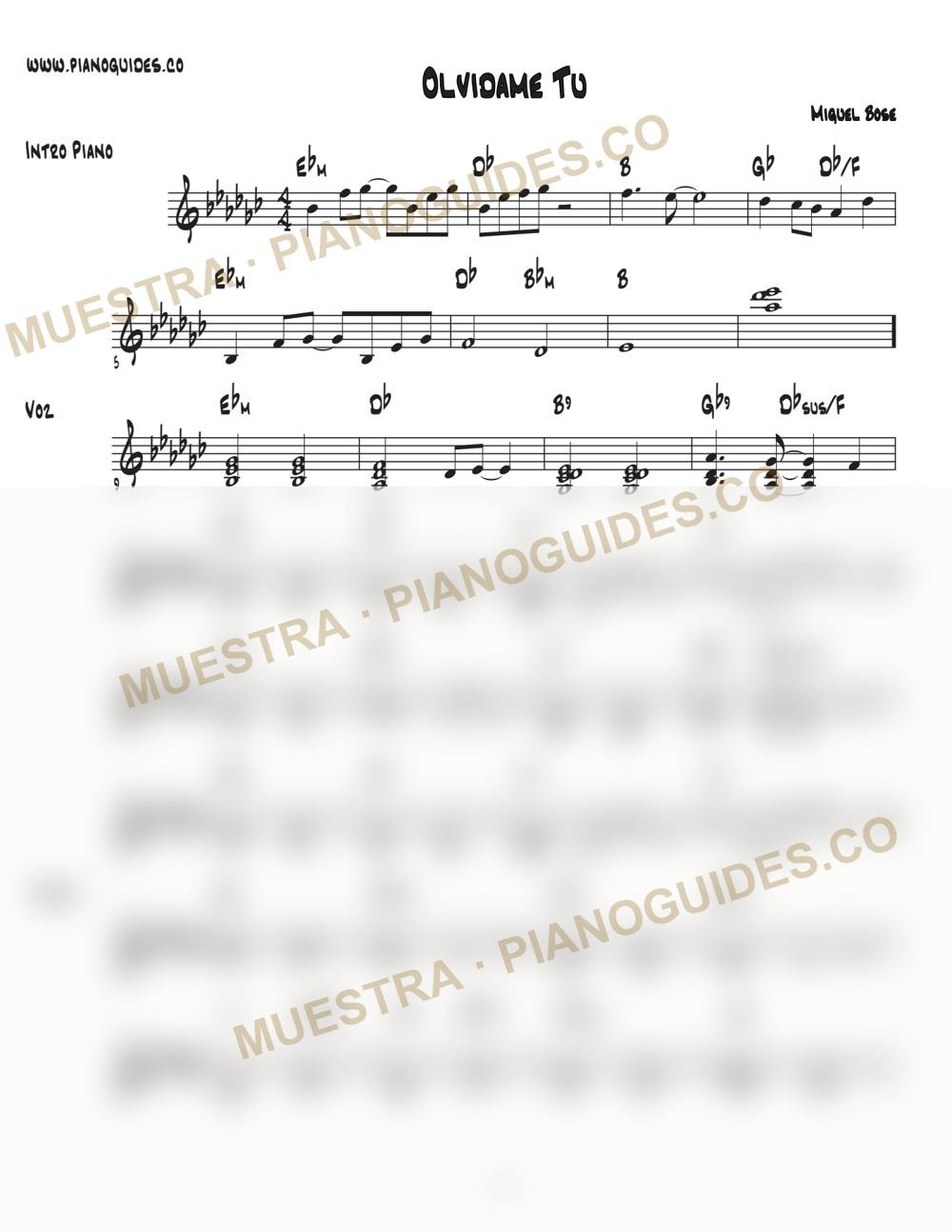 Primera página de la guía Olvídame Tú
