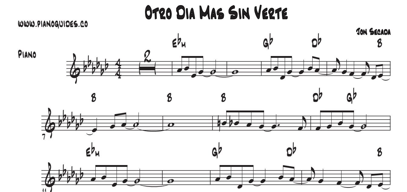 Título y primeras líneas de la guía de Otro Día Más Sin Verte