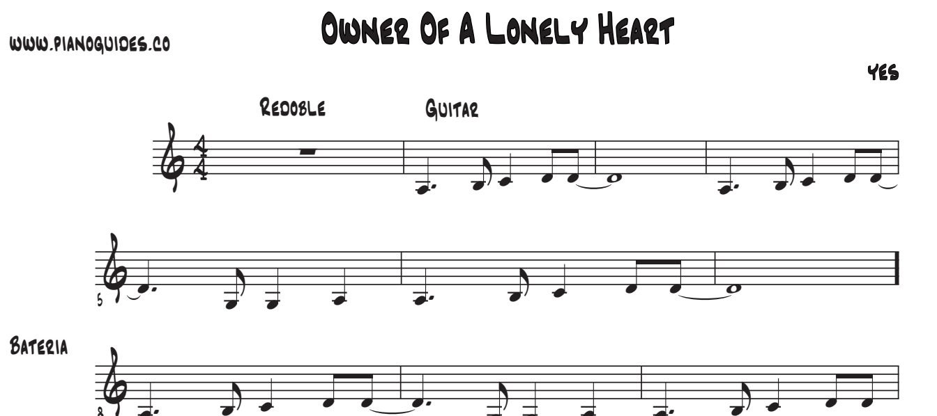 Título y primeras líneas de la guía de Owner Of A Lonely Heart