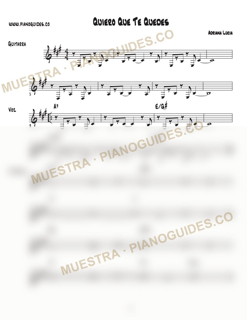 Primera página de la guía Quiero Que Te Quedes
