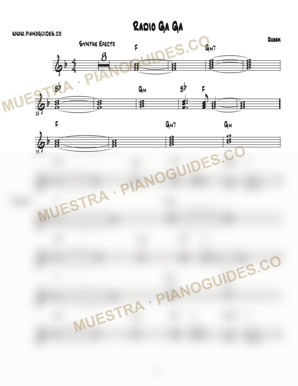 Primera página de la guía Radio Ga Ga