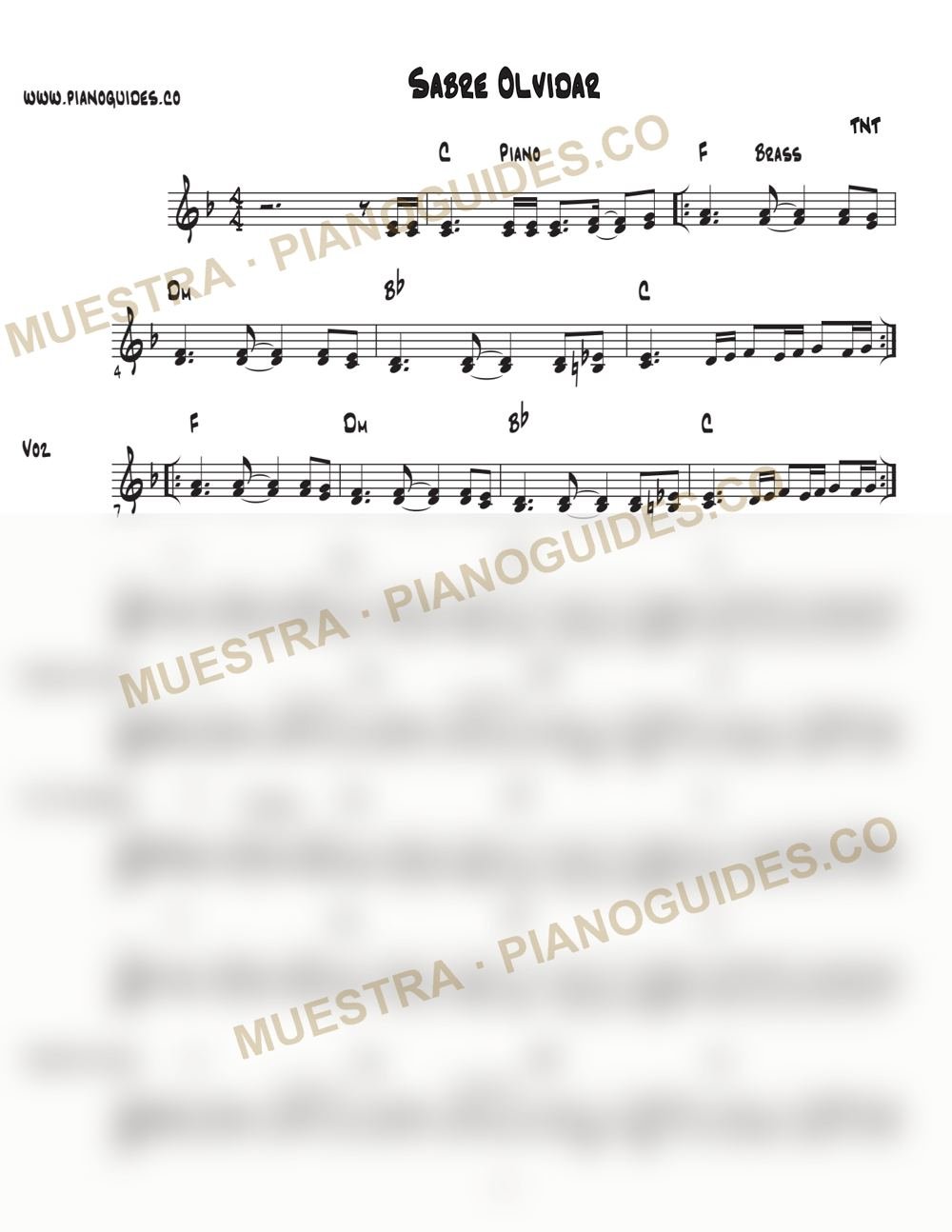 Primera página de la guía Sabré Olvidar